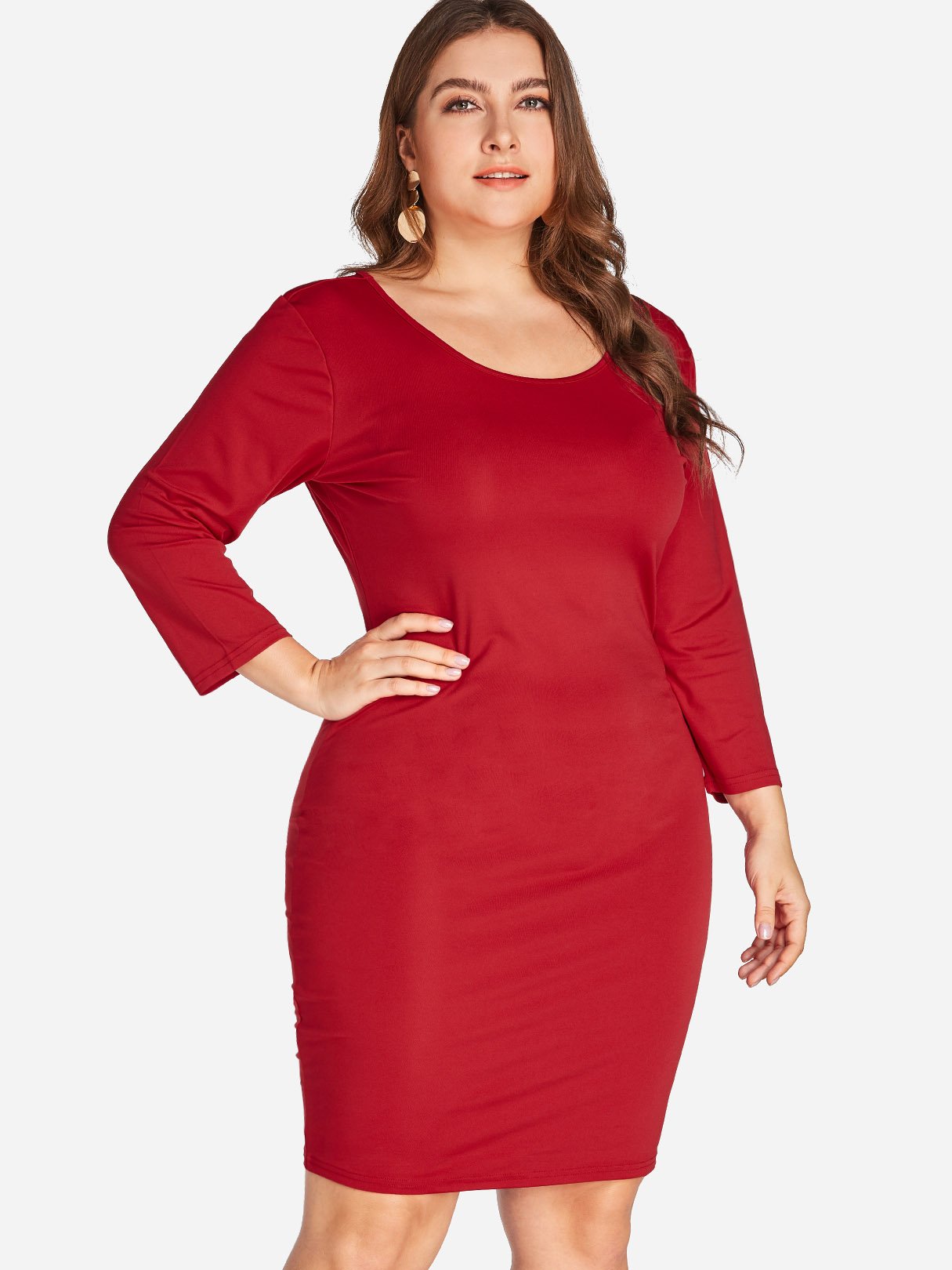 ODM Ladies 3/4 Sleeve Plus Size Dress