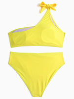 NEW FEELING Womens Yellow Bikinis