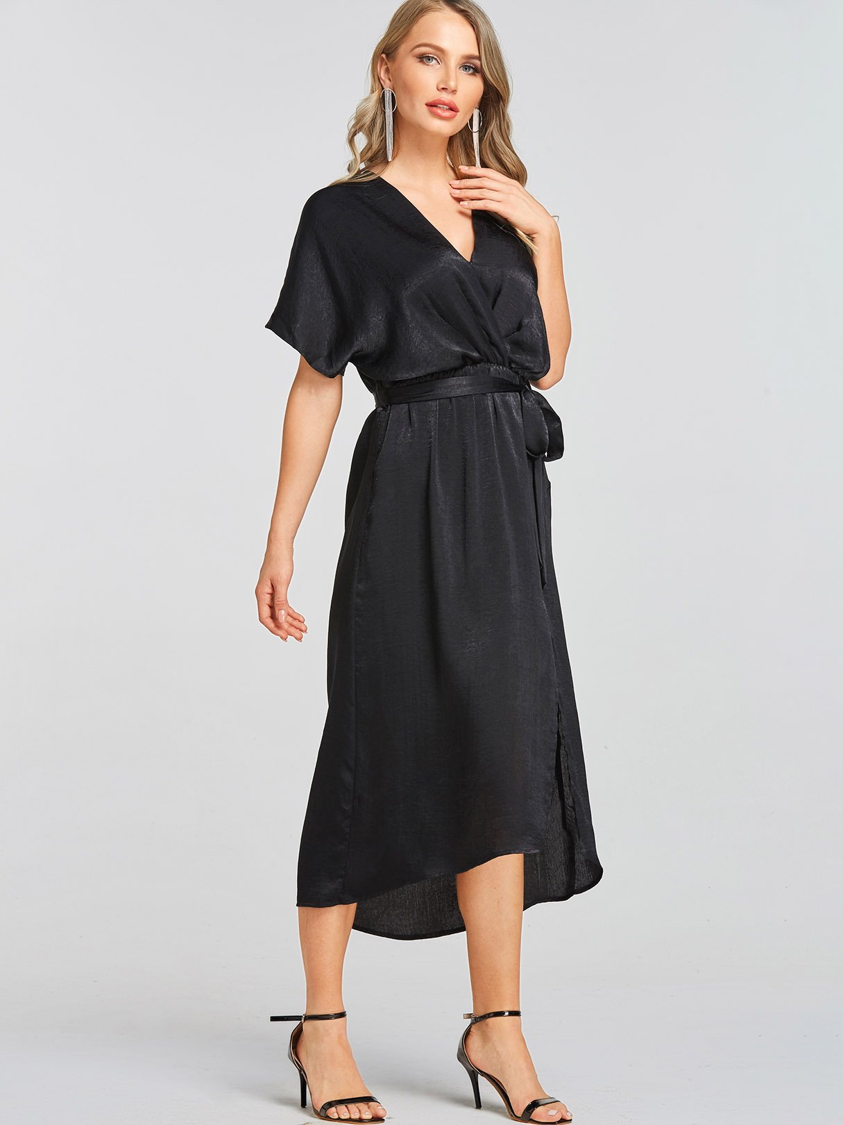 NEW FEELING Womens Black Casual Dresses