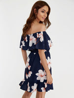 NEW FEELING Womens Navy Floral Dresses