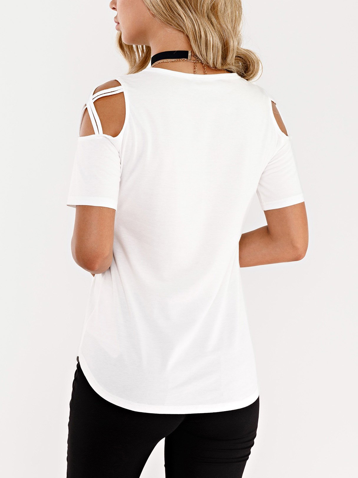 NEW FEELING Womens White T-Shirts