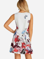 NEW FEELING Womens White Floral Dresses