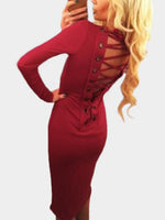 NEW FEELING Womens Burgundy Sexy Dresses