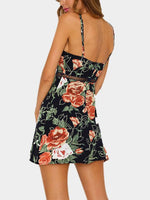 Wholesale V-Neck Backless Hollow Sleeveless Navy Dresses