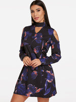 OEM Ladies Navy Floral Dresses