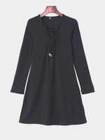 NEW FEELING Womens Black V-Neck Dresses