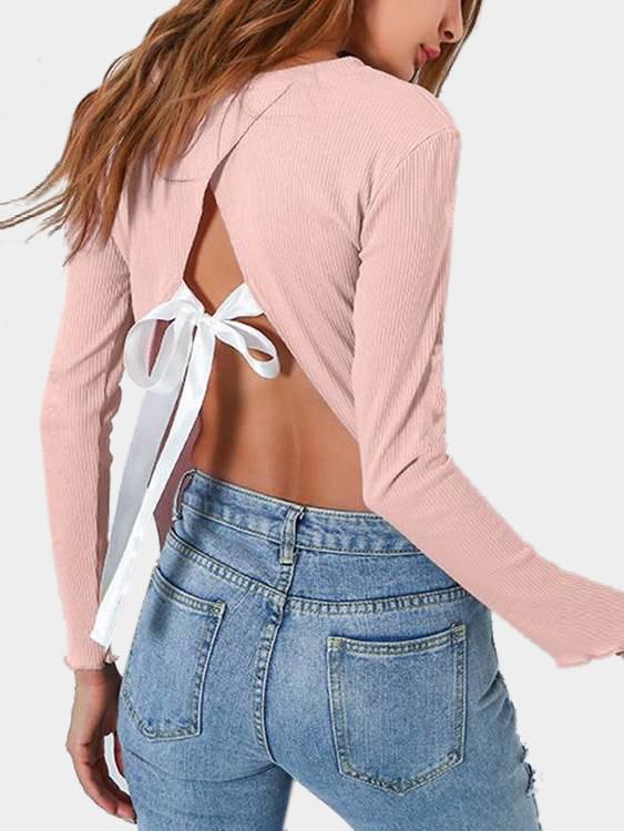 NEW FEELING Womens Pink T-Shirts