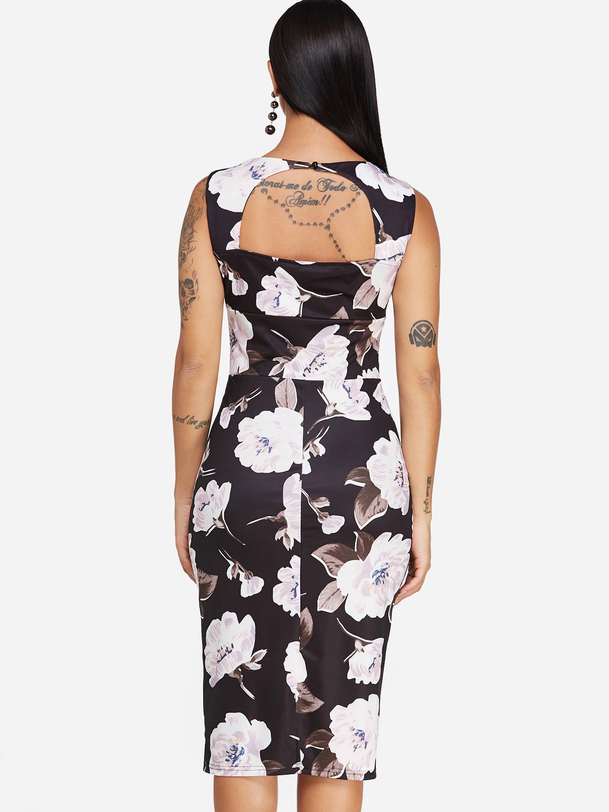 NEW FEELING Womens Black Floral Dresses