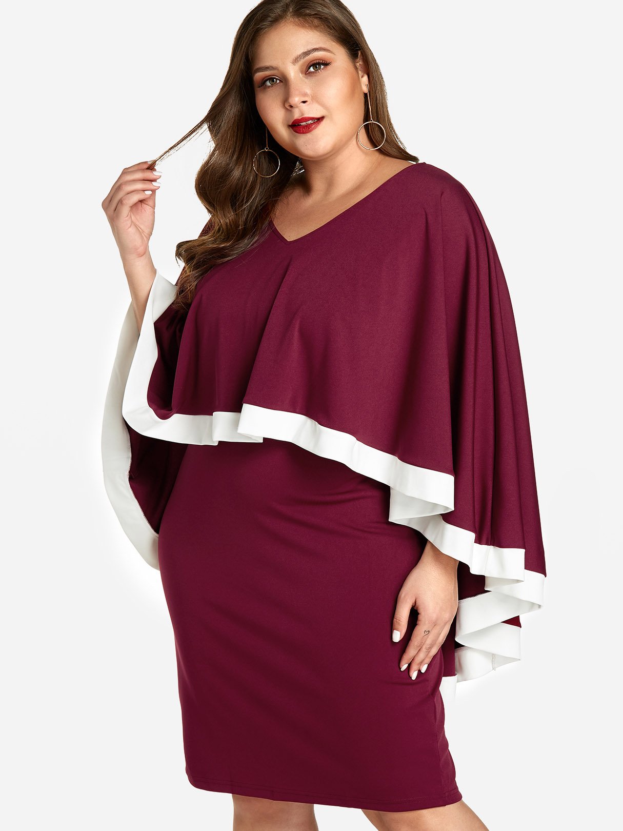 Custom Ladies V-Neck Plus Size Dress