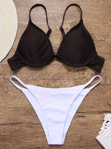 Wholesale V-Neck Sleeveless 2 Piece Bikinis