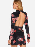 NEW FEELING Womens Black Floral Dresses