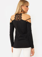 NEW FEELING Womens Black T-Shirts