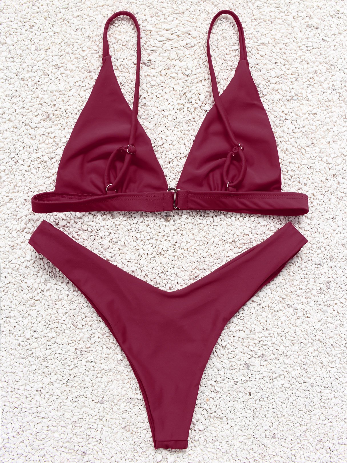 NEW FEELING Womens Burgundy Bikinis