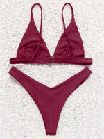 NEW FEELING Womens Burgundy Bikinis