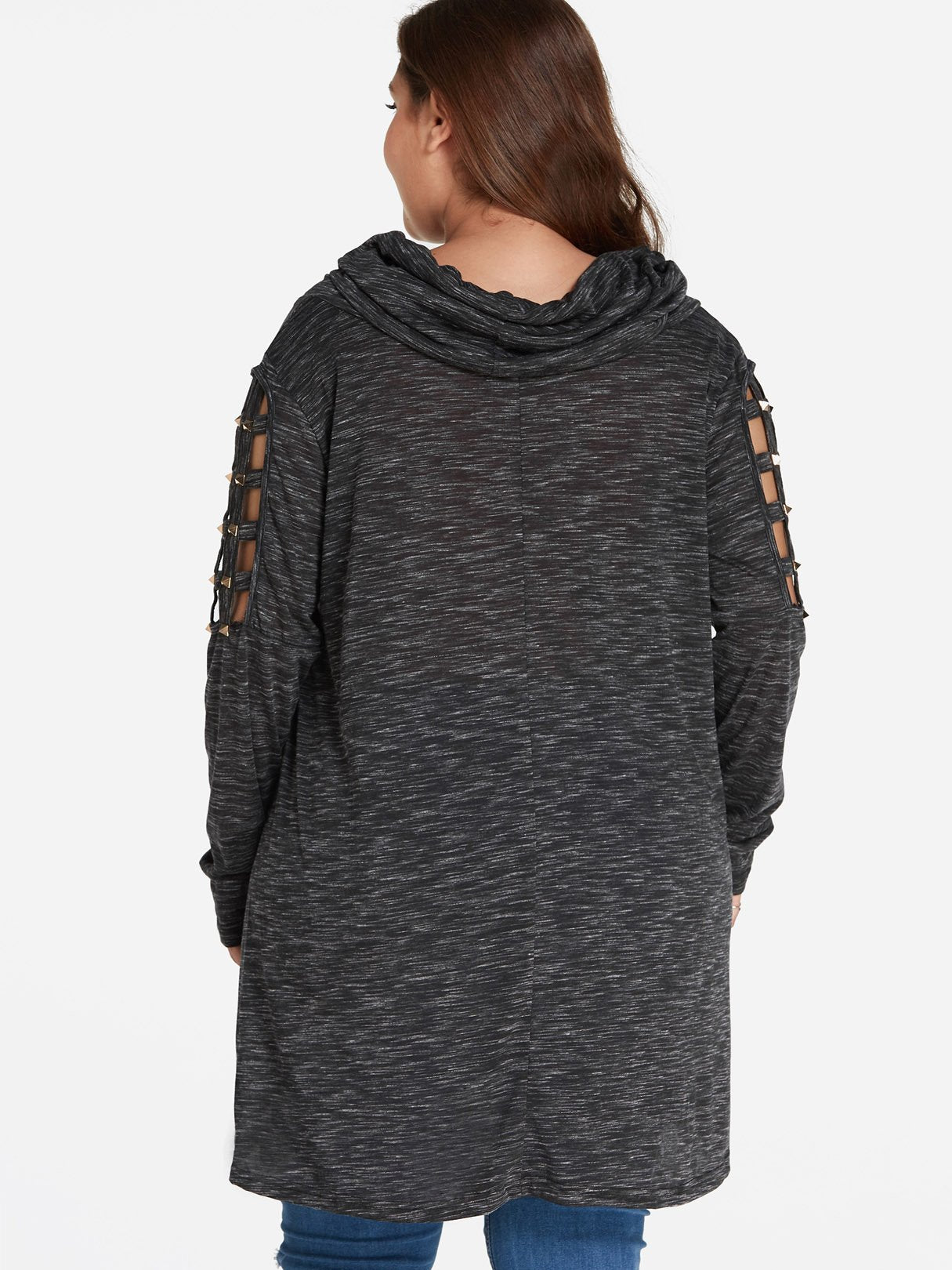 NEW FEELING Womens Grey Plus Size Tops