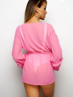 NEW FEELING Womens Rose Cover-Ups