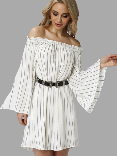 Wholesale Off The Shoulder Long Sleeve Mini Dress