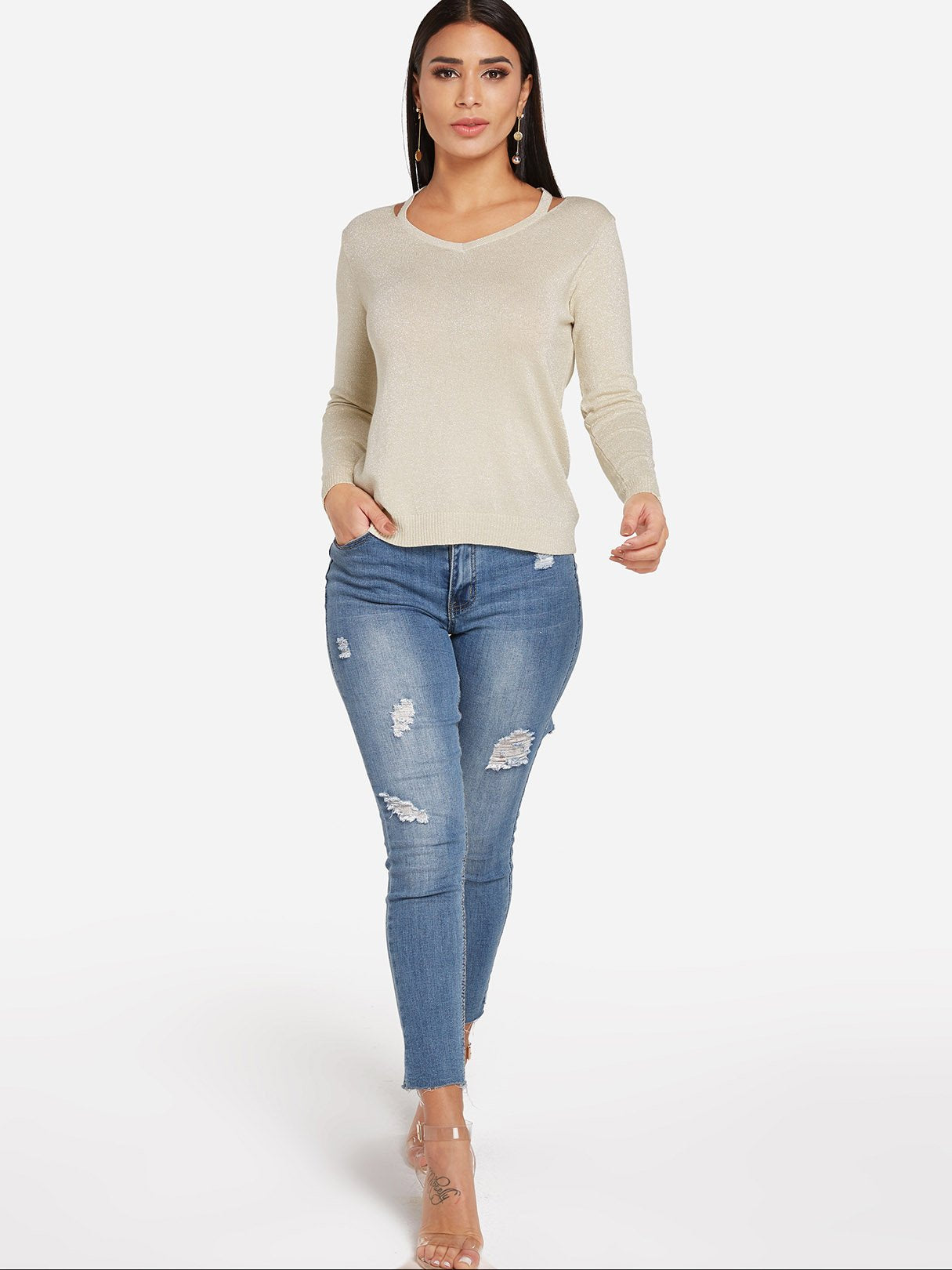Custom Plain V Neck T Shirts Women's