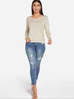 Custom Plain V Neck T Shirts Women's