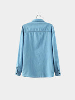 NEW FEELING Womens Light Blue Blouses