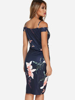 NEW FEELING Womens Navy Floral Dresses