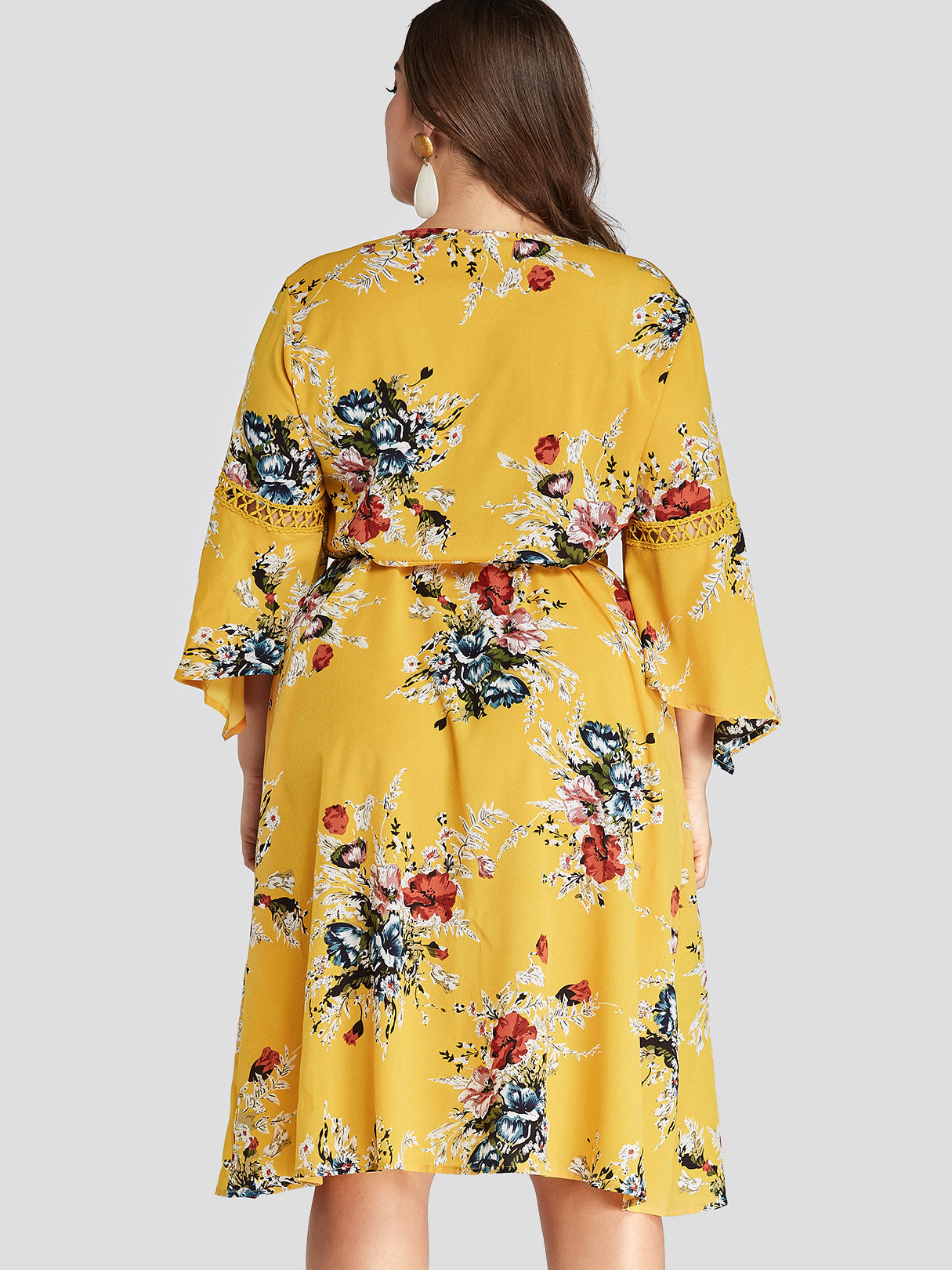 Custom Ladies V-Neck Plus Size Midi Dress