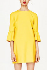 OEM Ladies Yellow Mini Dresses