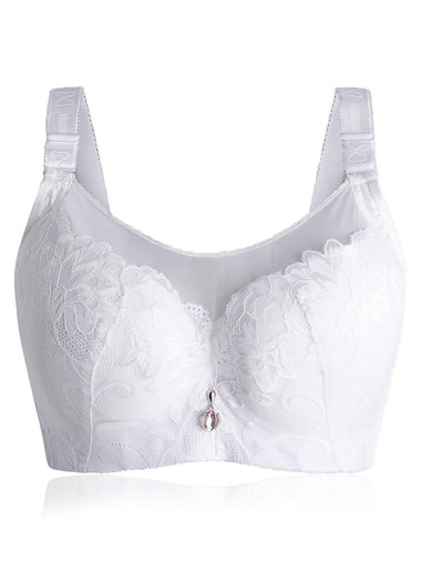 Wholesale Plus Size Lace Trim Wireless Padded Bra