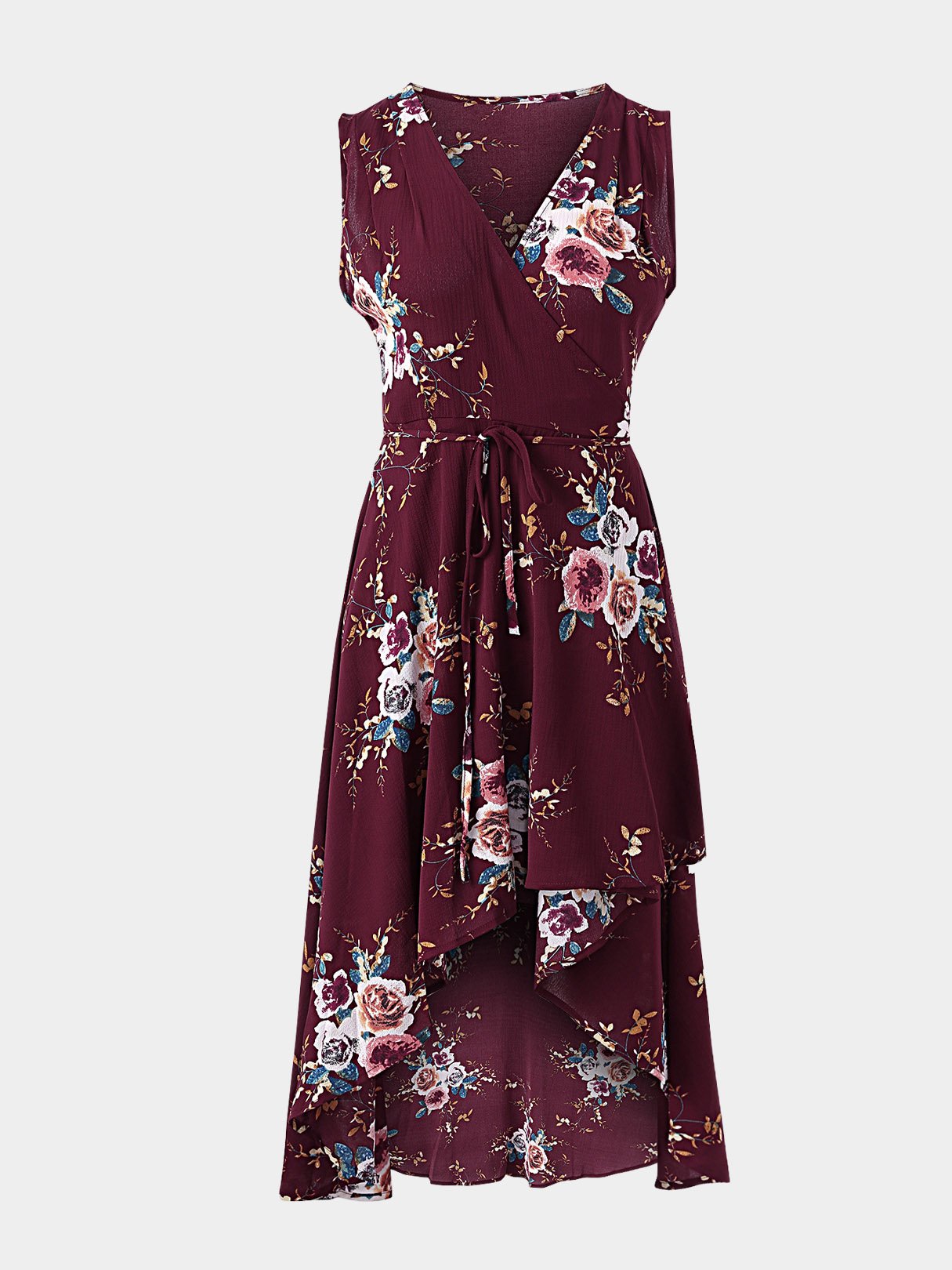 NEW FEELING Womens Burgundy Floral Dresses