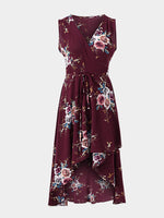 NEW FEELING Womens Burgundy Floral Dresses