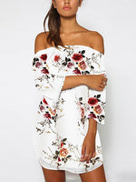 OEM Ladies White Floral Dresses