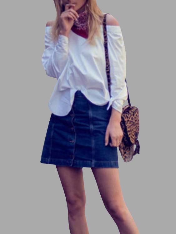 NEW FEELING Womens White Blouses
