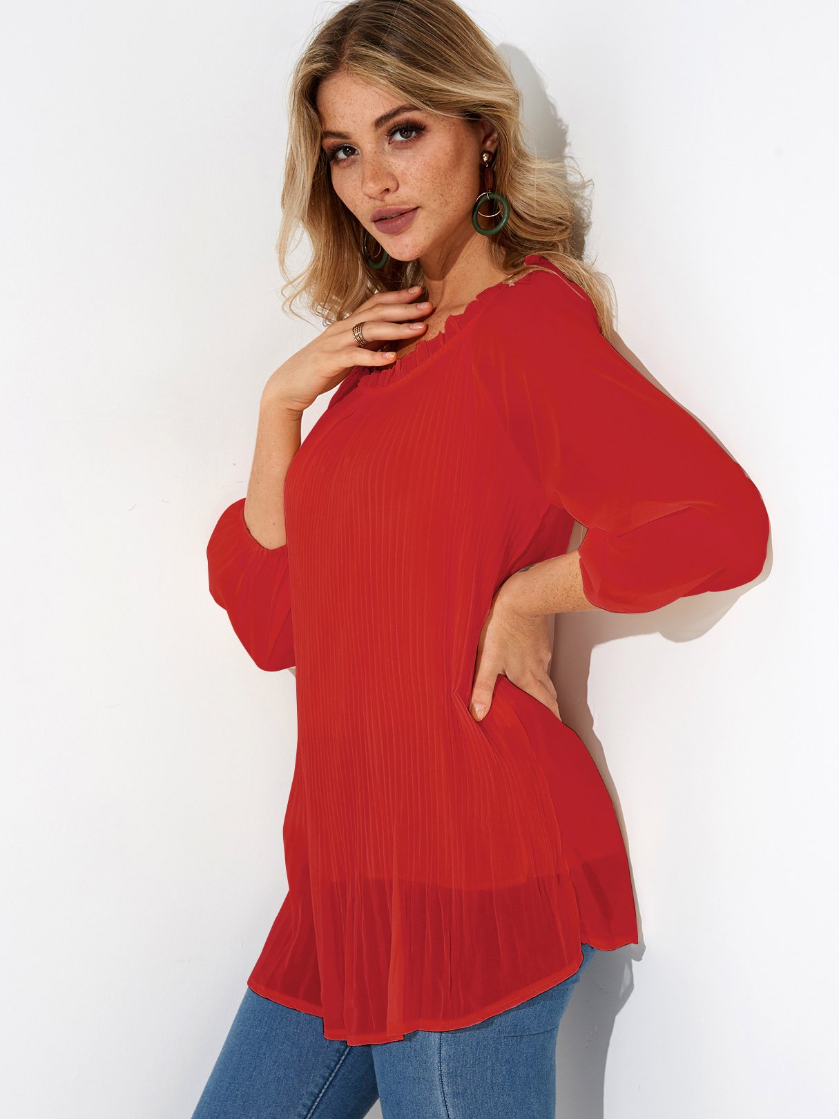 OEM Ladies Red Blouses