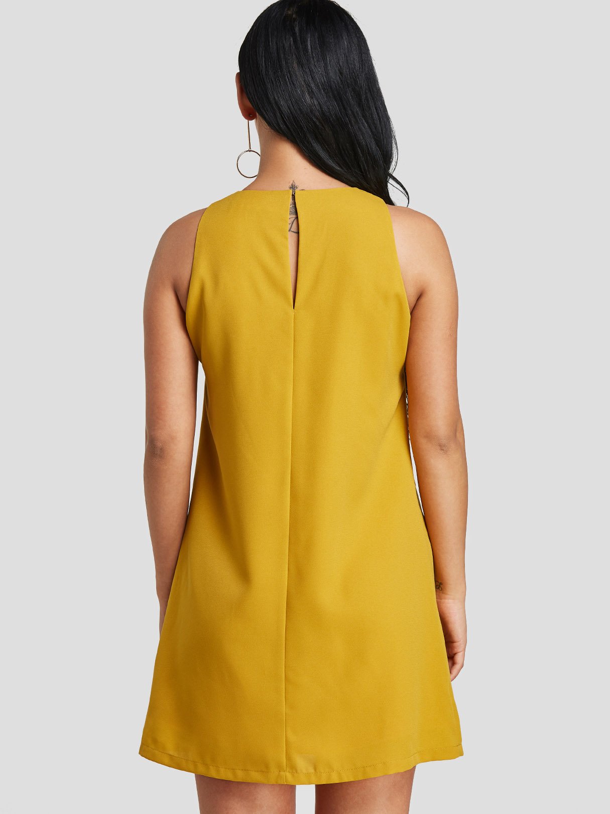 NEW FEELING Womens Yellow V-Neck Dresses