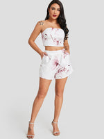 NEW FEELING Womens White Two Piece Outfits