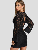 NEW FEELING Womens Black V-Neck Dresses
