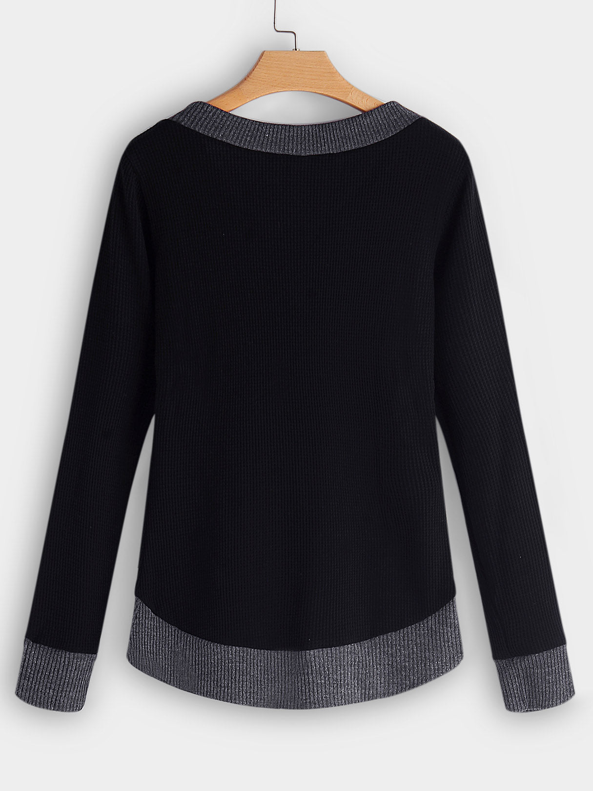Wholesale V Neck Long Sleeves T-Shirt
