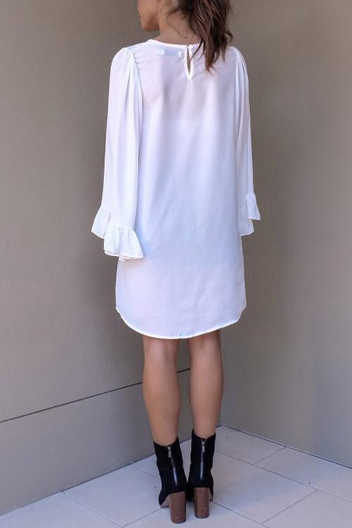 NEW FEELING Womens White Mini Dresses