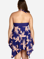 NEW FEELING Womens Blue Plus Size Swimwear