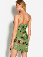 NEW FEELING Womens Green Floral Dresses