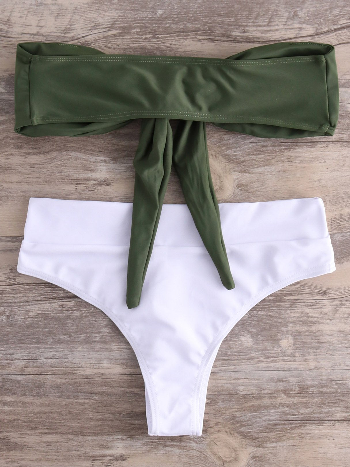 NEW FEELING Womens Green Bikinis