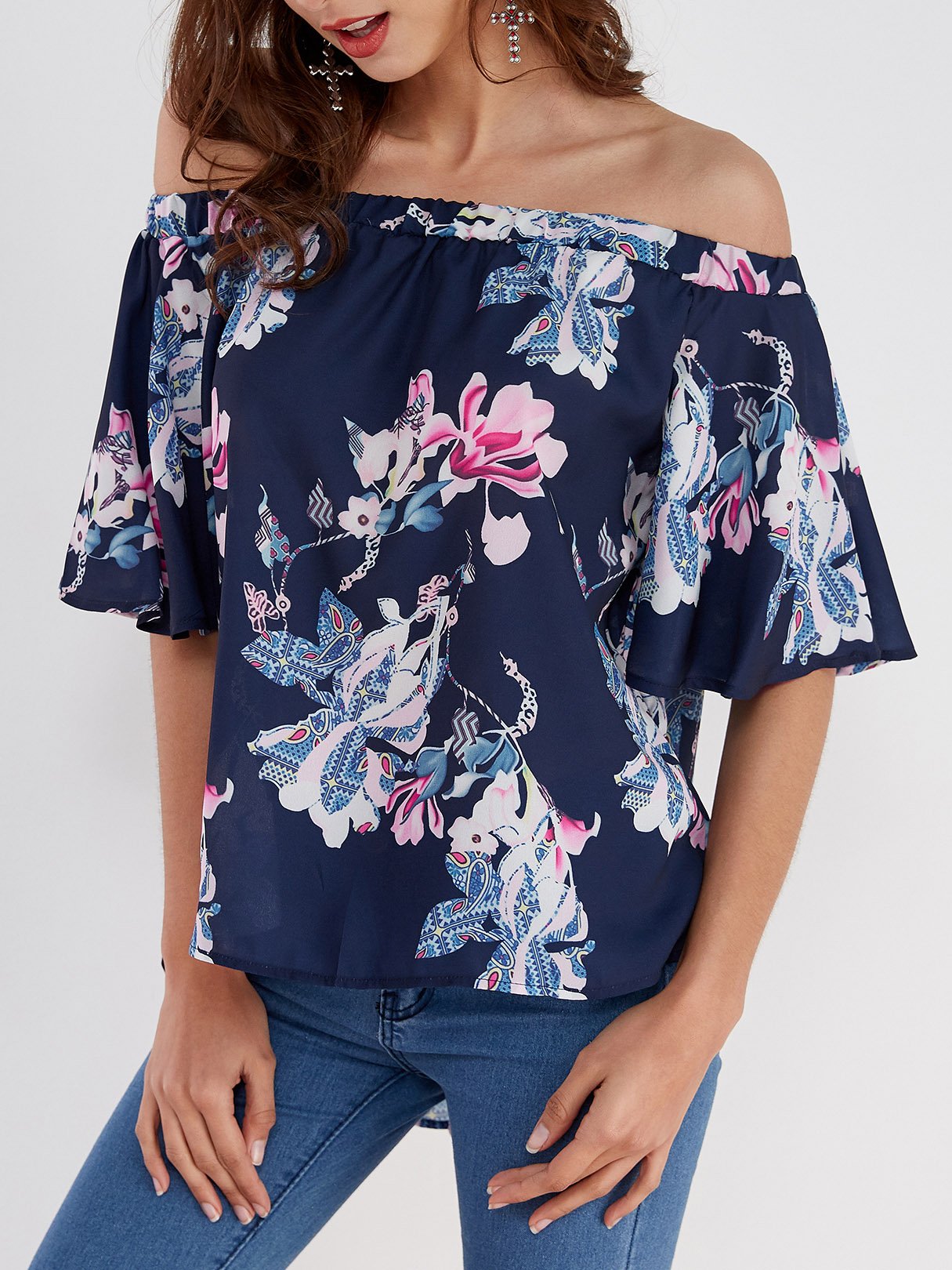 ODM Ladies Half Sleeve Blouses