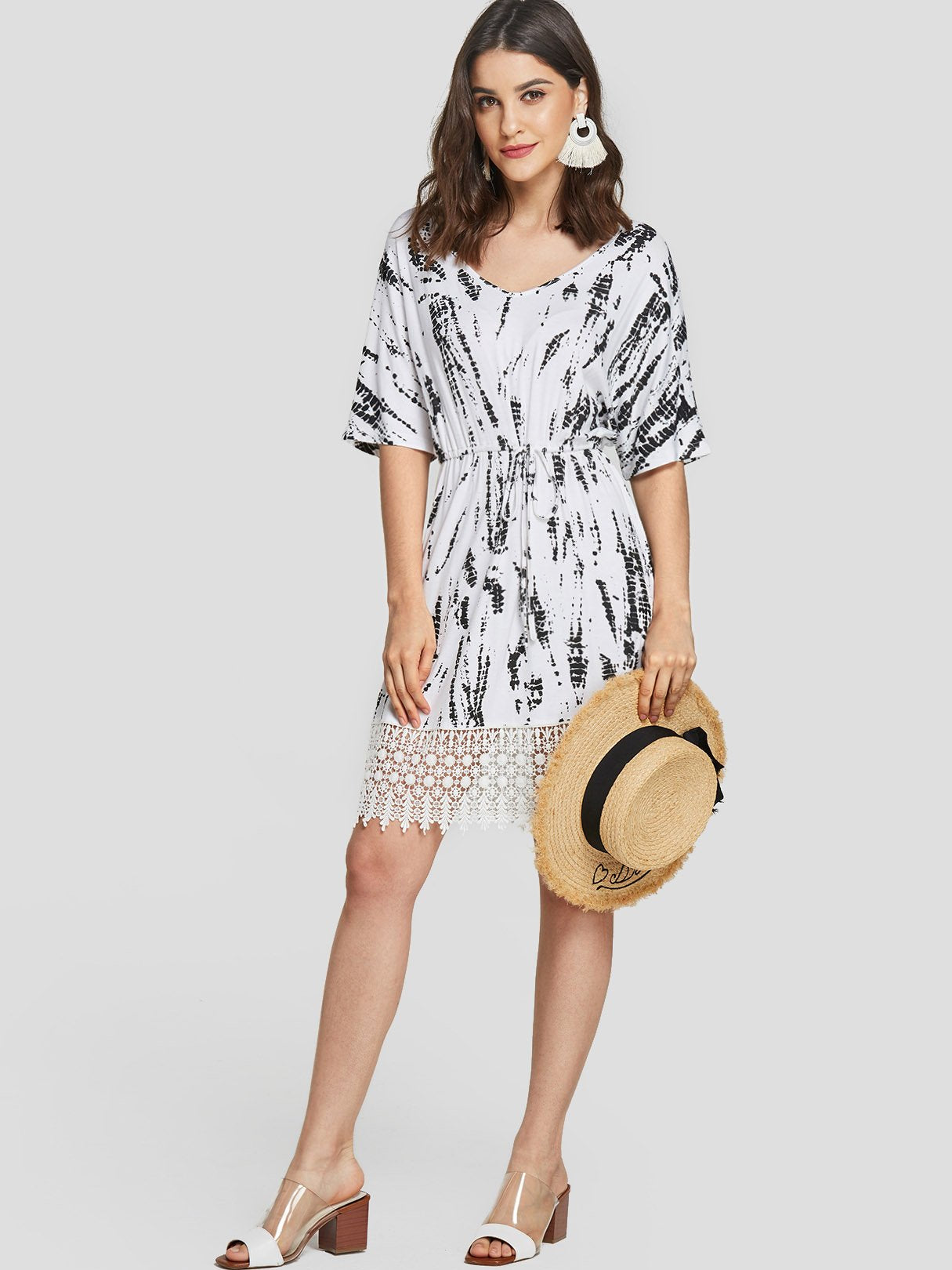 NEW FEELING Womens White Casual Dresses