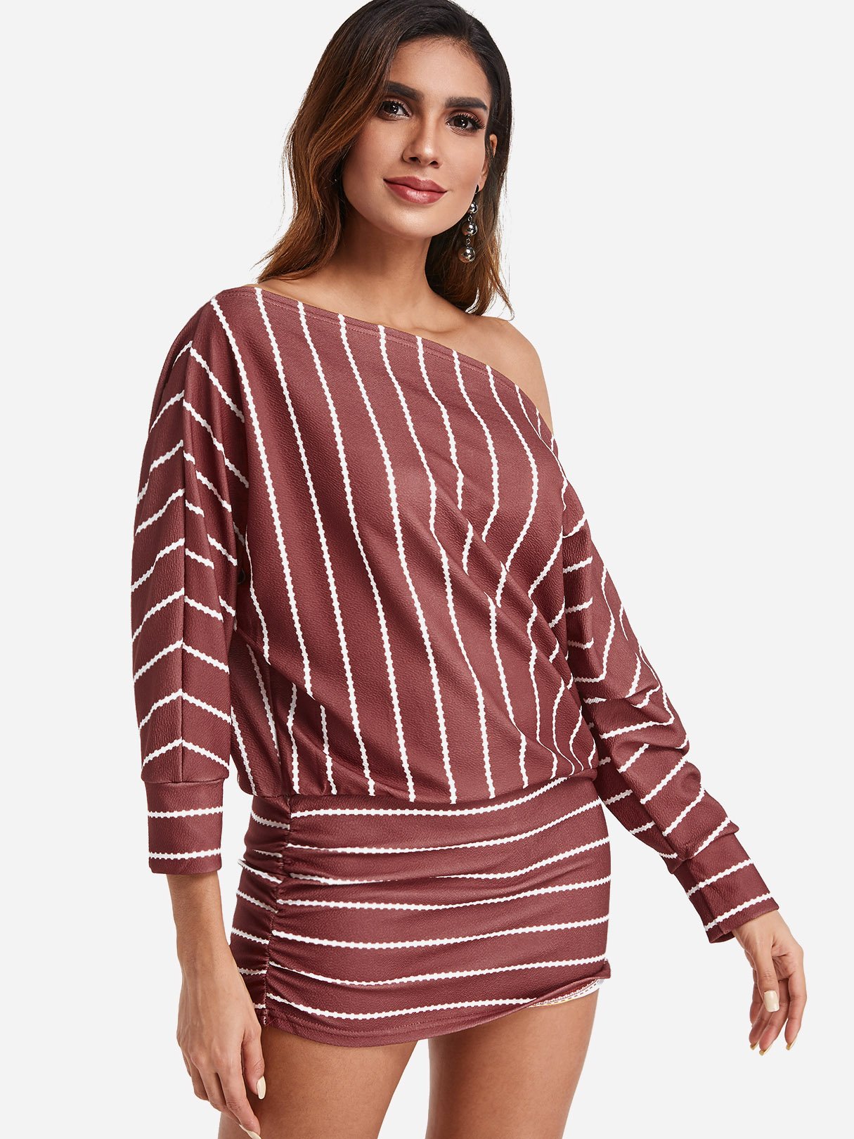 OEM Ladies Burgundy Off The Shoulder Dresses