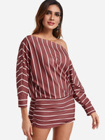 OEM Ladies Burgundy Off The Shoulder Dresses
