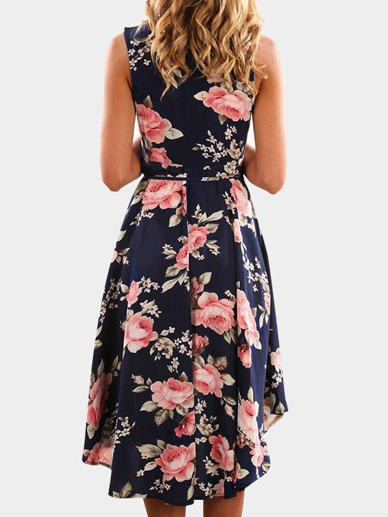 NEW FEELING Womens Navy Floral Dresses