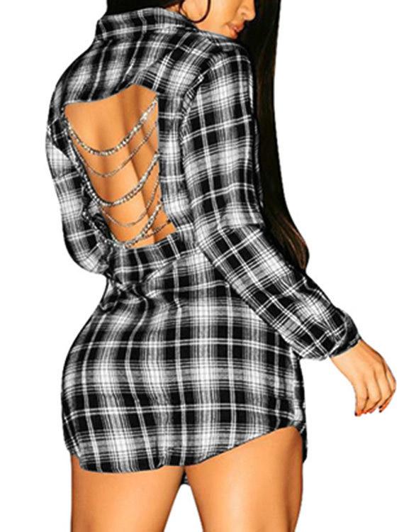 NEW FEELING Womens Grid Shirt Dresses