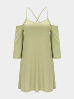 NEW FEELING Womens Army Green Mini Dresses