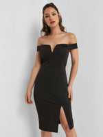 OEM Ladies Black Off The Shoulder Dresses