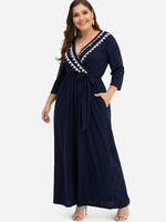 OEM Ladies Blue Plus Size Dresses